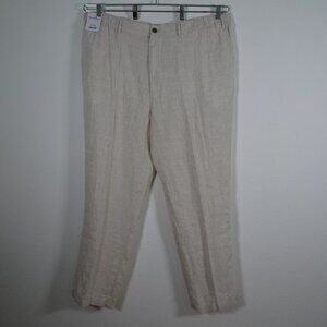 Roundtree Yorke Caribbean Linen Pants Big Men's Size 48x32 Beige Resort Beach